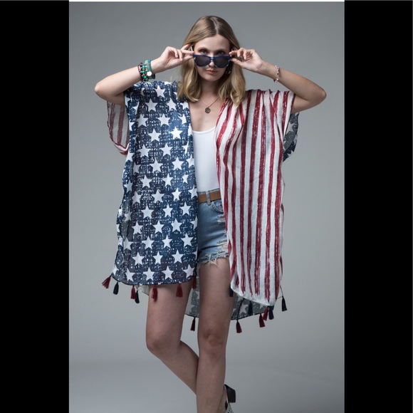 LOF Other - American Flag Red/White/Blue Kimono